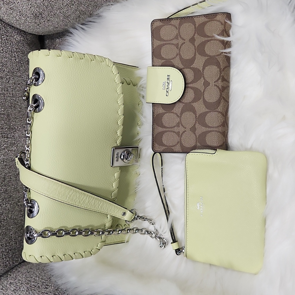 NWT. Coach Lane whipstitch shoulder bag and accessories - Picture 2 of 16